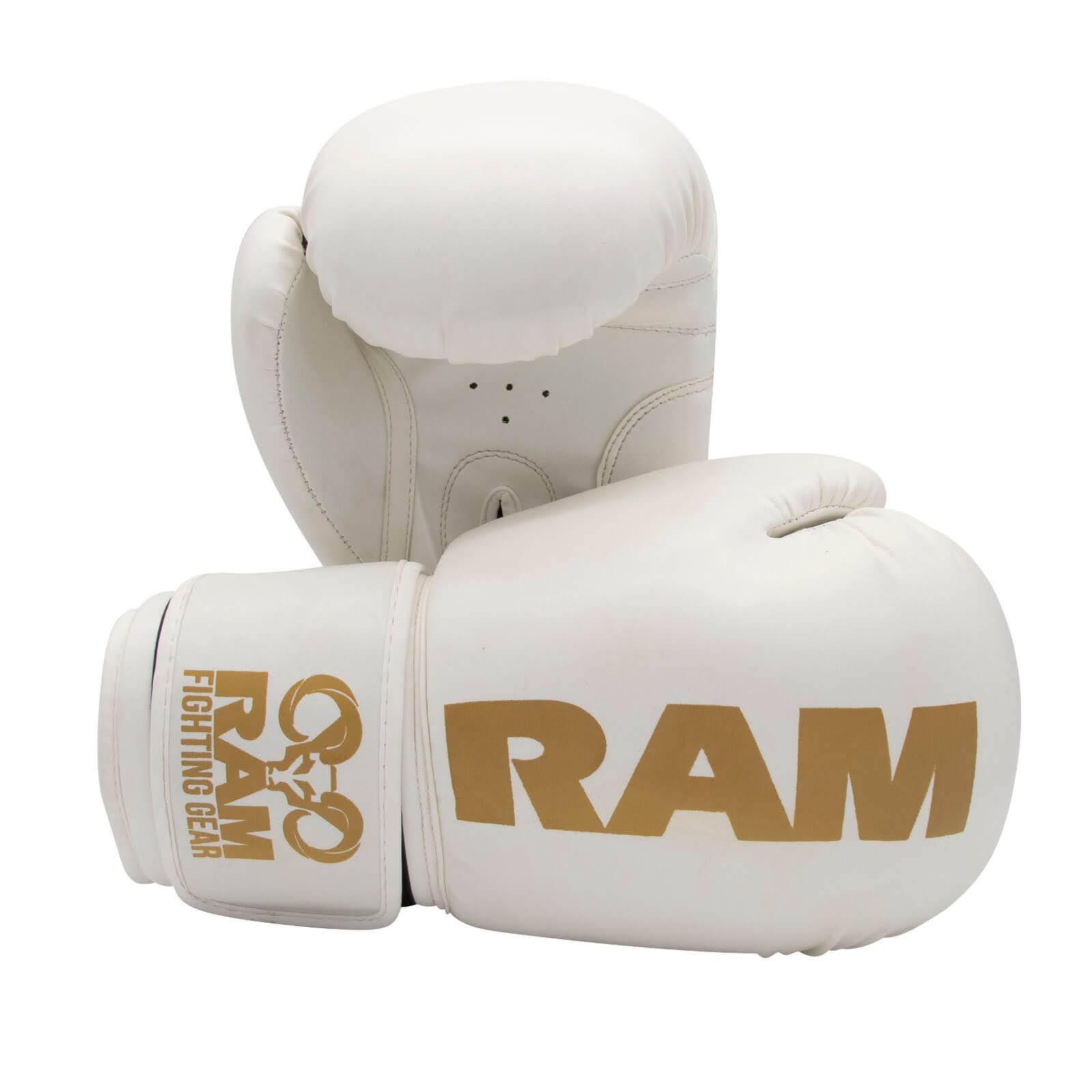 RAM 'No Mercy' Guantes de Boxeo Blanco-Oro RAM 'No Mercy' Guantes de Boxeo Blanco-Oro - Imagen 3
