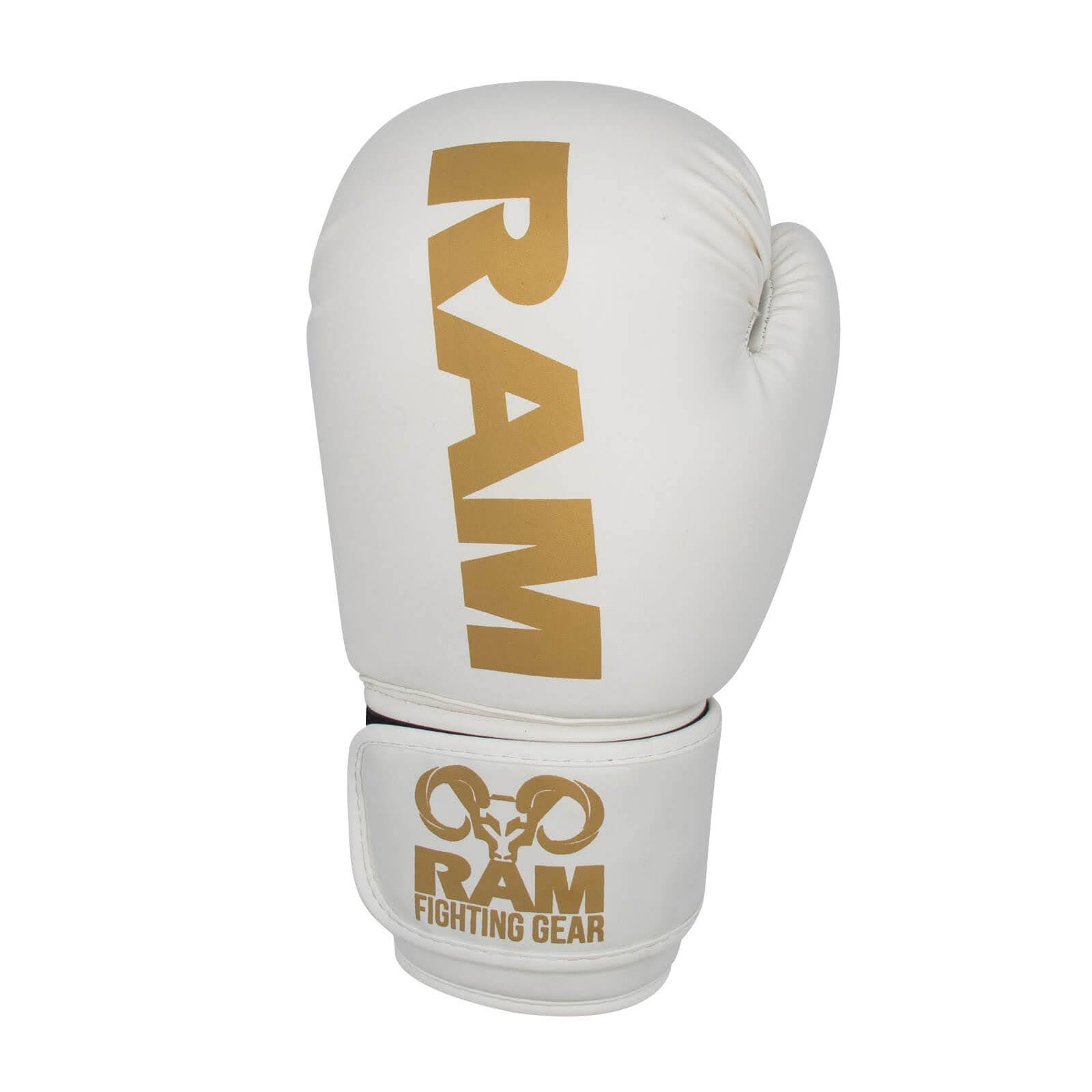 RAM 'No Mercy' Guantes de Boxeo Blanco-Oro RAM 'No Mercy' Guantes de Boxeo Blanco-Oro - Imagen 2